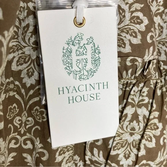 NEW Tuckernuck Russell Mini Dress Women’s XS Printed Moss Green Hyacinth House - Picture 6 of 11